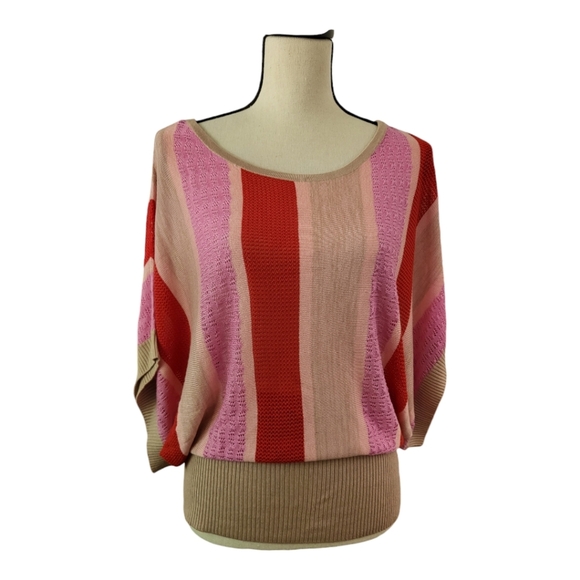 Vertigo Striped small knit blouse Womens Size M - Picture 1 of 5